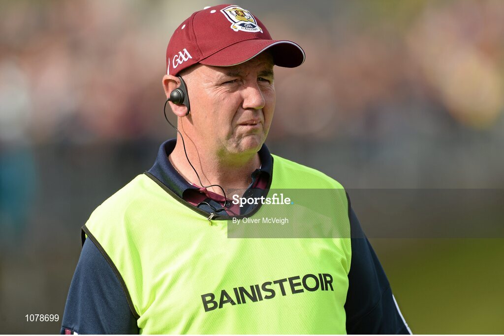 27 September 2015; John McKillop, Ruairi Og Cushendall manager. Antrim Senior Championship Hurling Final, Ruairi Og Cushendall v Ballycastle McQuillan, Dunloy GAA Club, Dunloy, Co. Antrim. Picture credit: Oliver McVeigh / SPORTSFILE