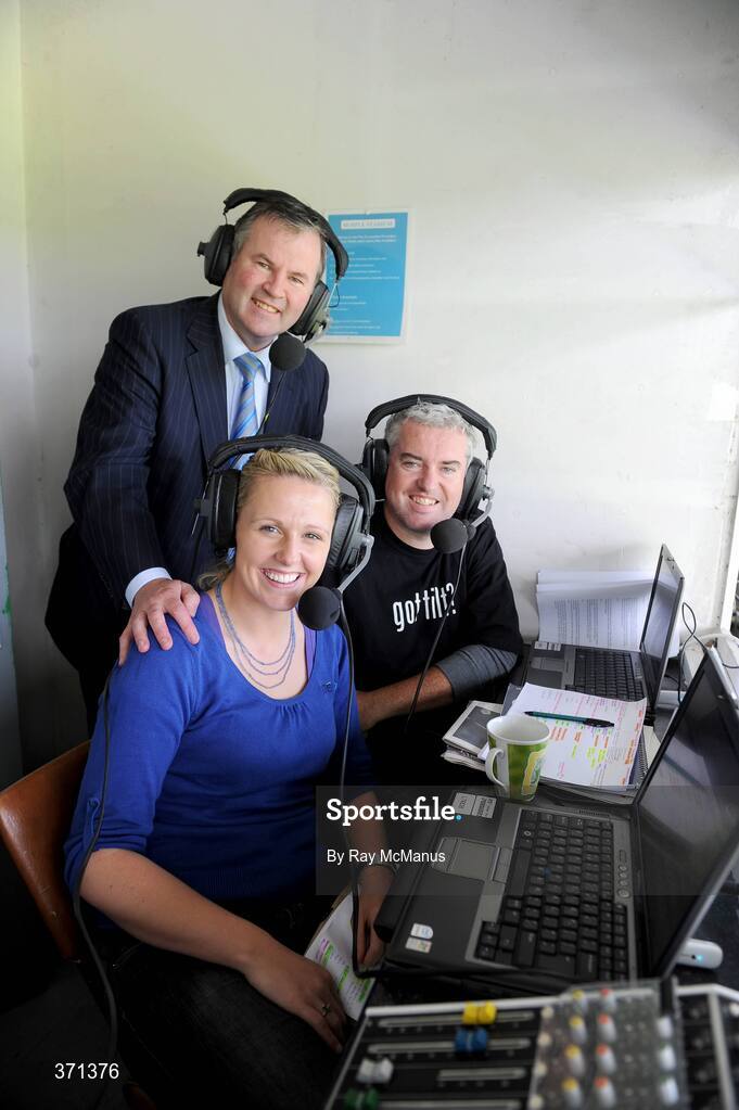 26 July 2009; RTE Radio commentators Jacqui Hurley, Con Murphy and Brian Carthy ahead of the game. GAA All-Ireland Senior Hurling Championship Quarter-Final, Dublin v Limerick, Semple Stadium, Thurles, Co. Tipperary. Picture credit: Ray McManus / SPORTSFILE