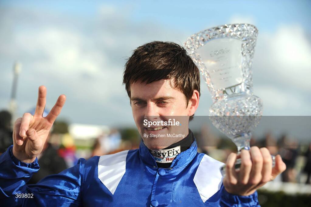 27 July 2009; Jockey Robbie McNamara after winning the Carlton.ie/Galwaycity Handicap with Ghimaar. Galway Racing Festival, Ballybrit, Galway. Picture credit: Stephen McCarthy / SPORTSFILE