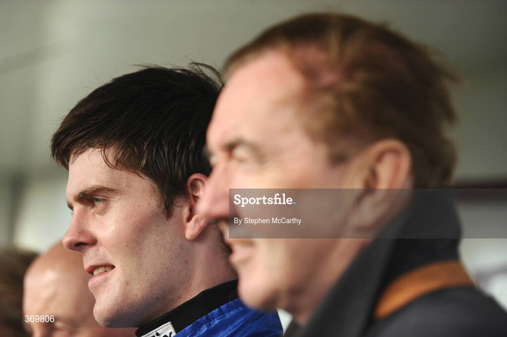 27 July 2009; Jockey Robbie McNamara, left, and trainer Dermot Weld after winning the Carlton.ie/Galwaycity Handicap with Ghimaar. Galway Racing Festival, Ballybrit, Galway. Picture credit: Stephen McCarthy / SPORTSFILE