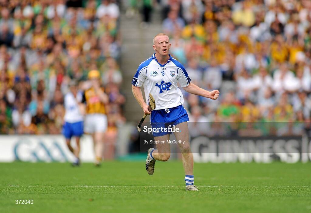 9 August 2009; John Mullane, Waterford, celebrates a first half point. GAA Hurling All-Ireland Senior Championship Semi-Final, Kilkenny v Waterford, Croke Park, Dublin. Picture credit: Stephen McCarthy / SPORTSFILE