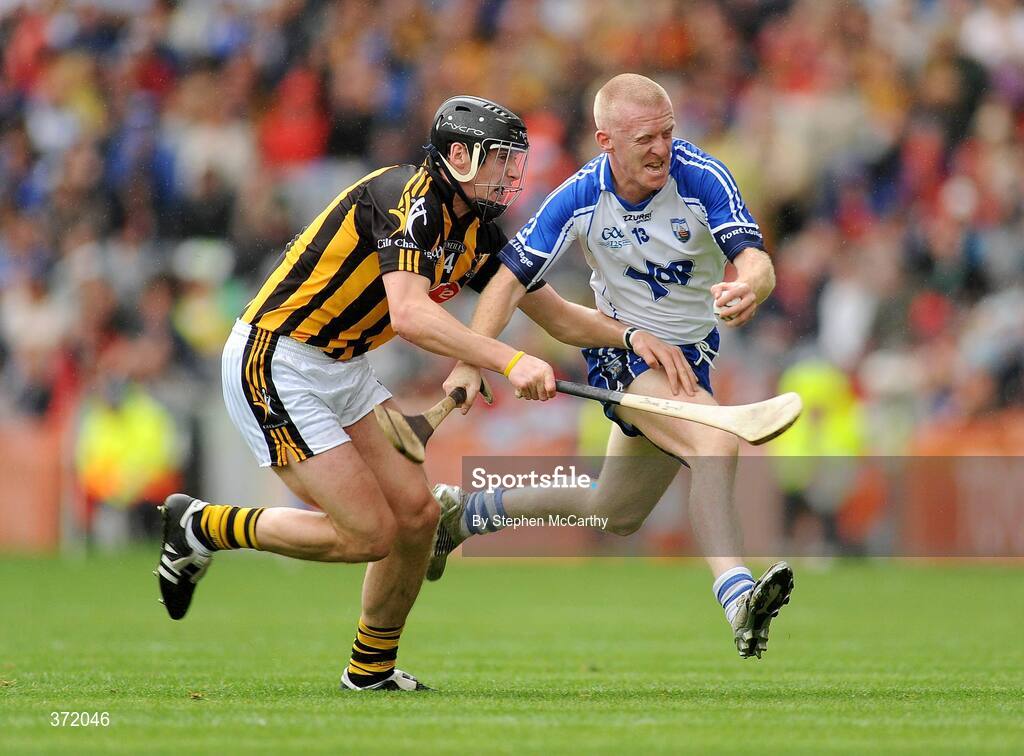 9 August 2009; John Mullane, Waterford, in action against Jackie Tyrrell, Kilkenny. GAA Hurling All-Ireland Senior Championship Semi-Final, Kilkenny v Waterford, Croke Park, Dublin. Picture credit: Stephen McCarthy / SPORTSFILE
