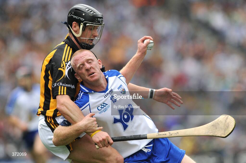 9 August 2009; John Mullane, Waterford, in action against Jackie Tyrrell, Kilkenny. GAA Hurling All-Ireland Senior Championship Semi-Final, Kilkenny v Waterford, Croke Park, Dublin. Picture credit: Ray McManus / SPORTSFILE