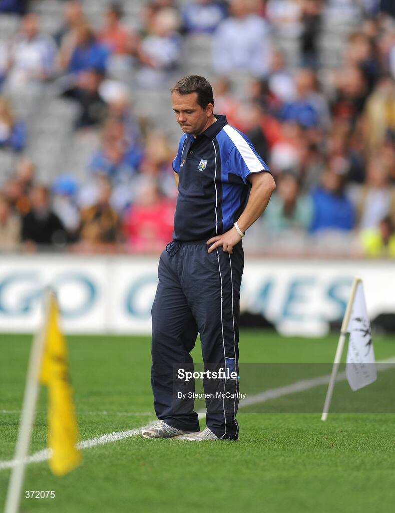 9 August 2009; Waterford manager Davy Fitzgerald during the final minutes of the game. GAA Hurling All-Ireland Senior Championship Semi-Final, Kilkenny v Waterford, Croke Park, Dublin. Picture credit: Stephen McCarthy / SPORTSFILE