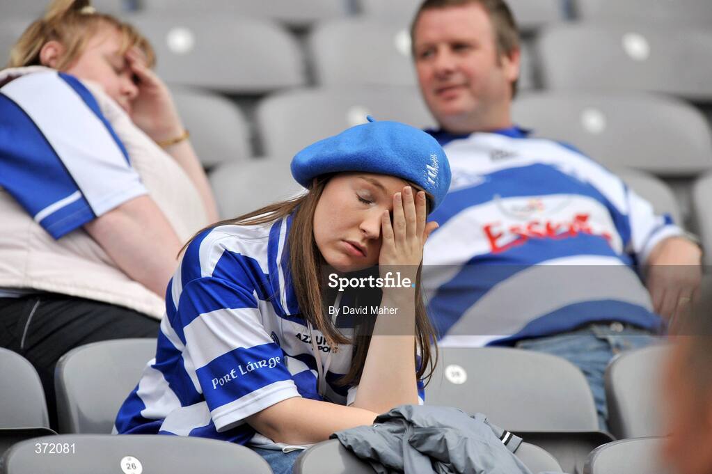 9 August 2009; A dejected  Waterford supporter at the end of the game. GAA Hurling All-Ireland Senior Championship Semi-Final, Kilkenny v Waterford, Croke Park, Dublin. Picture credit: David Maher / SPORTSFILE