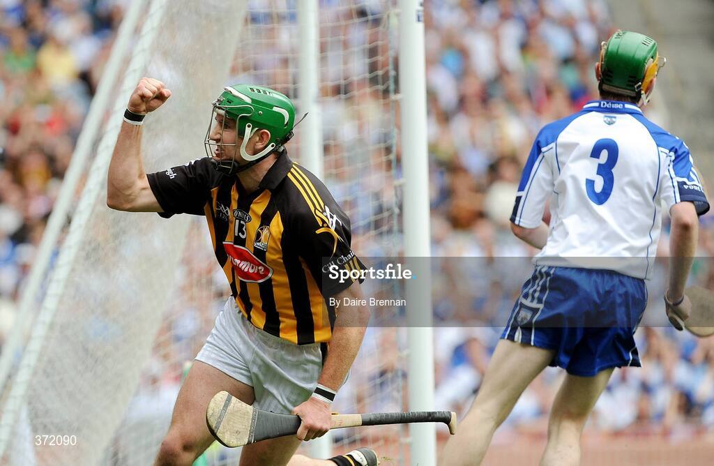 9 August 2009; Eddie Brennan, Kilkenny, celebrates scoring his side's first goal. GAA Hurling All-Ireland Senior Championship Semi-Final, Kilkenny v Waterford, Croke Park, Dublin. Picture credit: Daire Brennan / SPORTSFILE