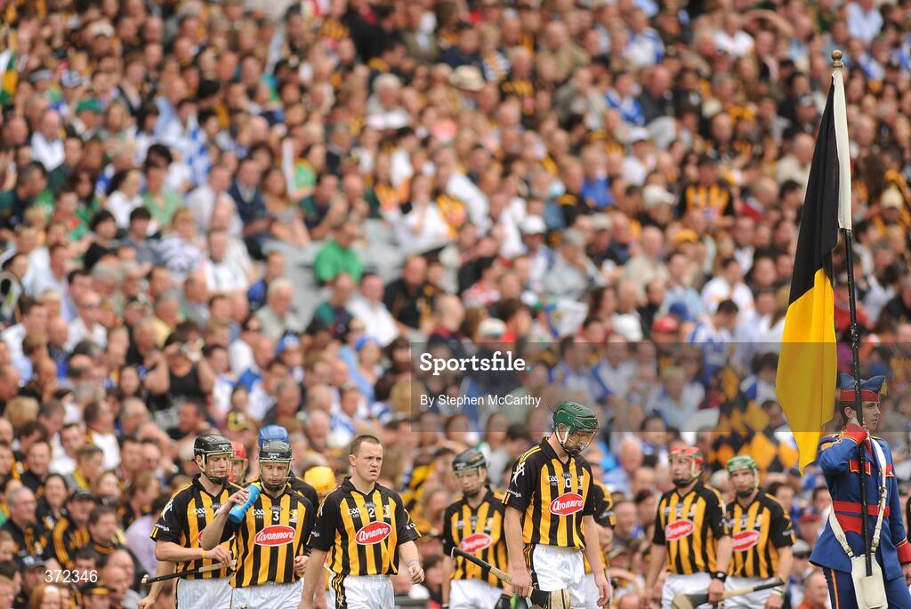 9 August 2009; The Kilkenny players during the pre-match parade. GAA Hurling All-Ireland Senior Championship Semi-Final, Kilkenny v Waterford, Croke Park, Dublin. Picture credit: Stephen McCarthy / SPORTSFILE