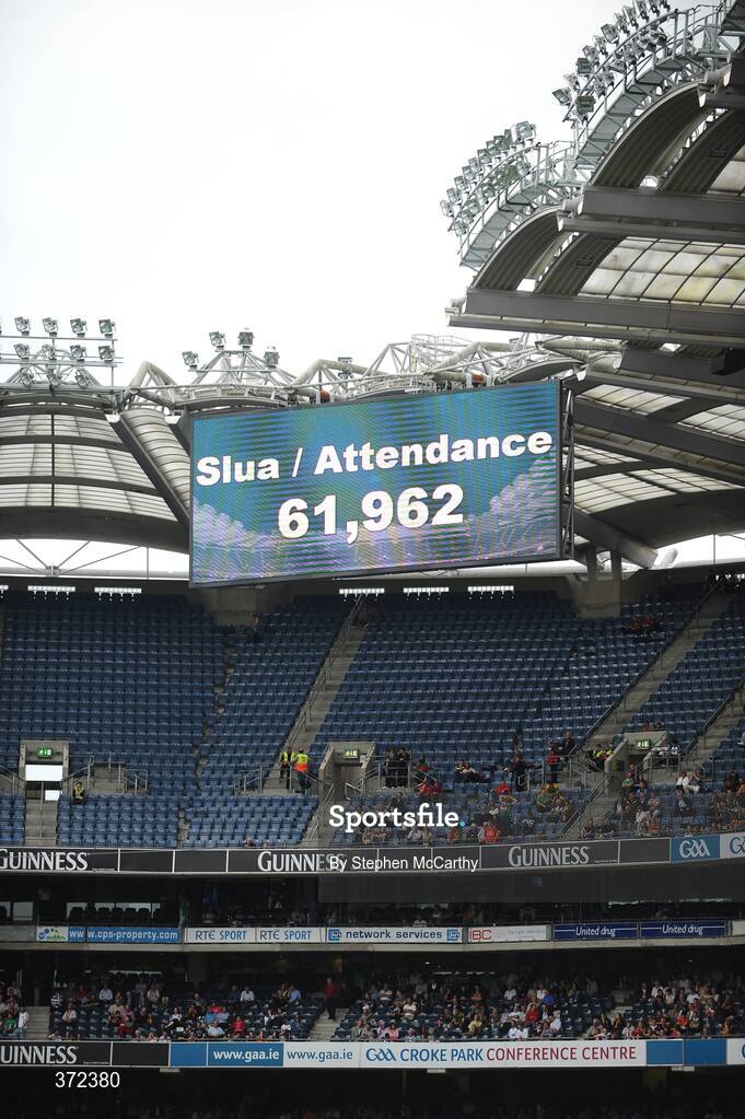 9 August 2009; A general view of the attendance figure of 61,962. GAA Hurling All-Ireland Senior Championship Semi-Final, Kilkenny v Waterford, Croke Park, Dublin. Picture credit: Stephen McCarthy / SPORTSFILE