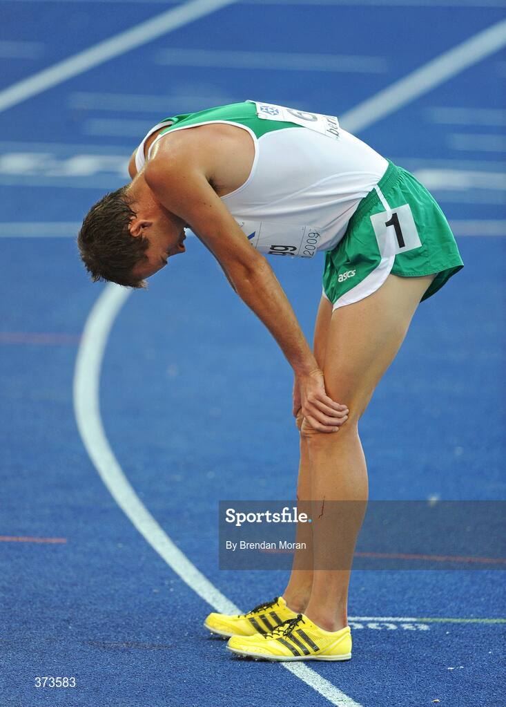 20 August 2009; Ireland's Alistair Cragg after his heat of the Men's 5000m where he finished 13th in a time of 13:46.34 and failing to qualify for the Final on Sunday. 12th IAAF World Championships in Athletics, Olympic Stadium, Berlin, Germany. Picture credit: Brendan Moran / SPORTSFILE