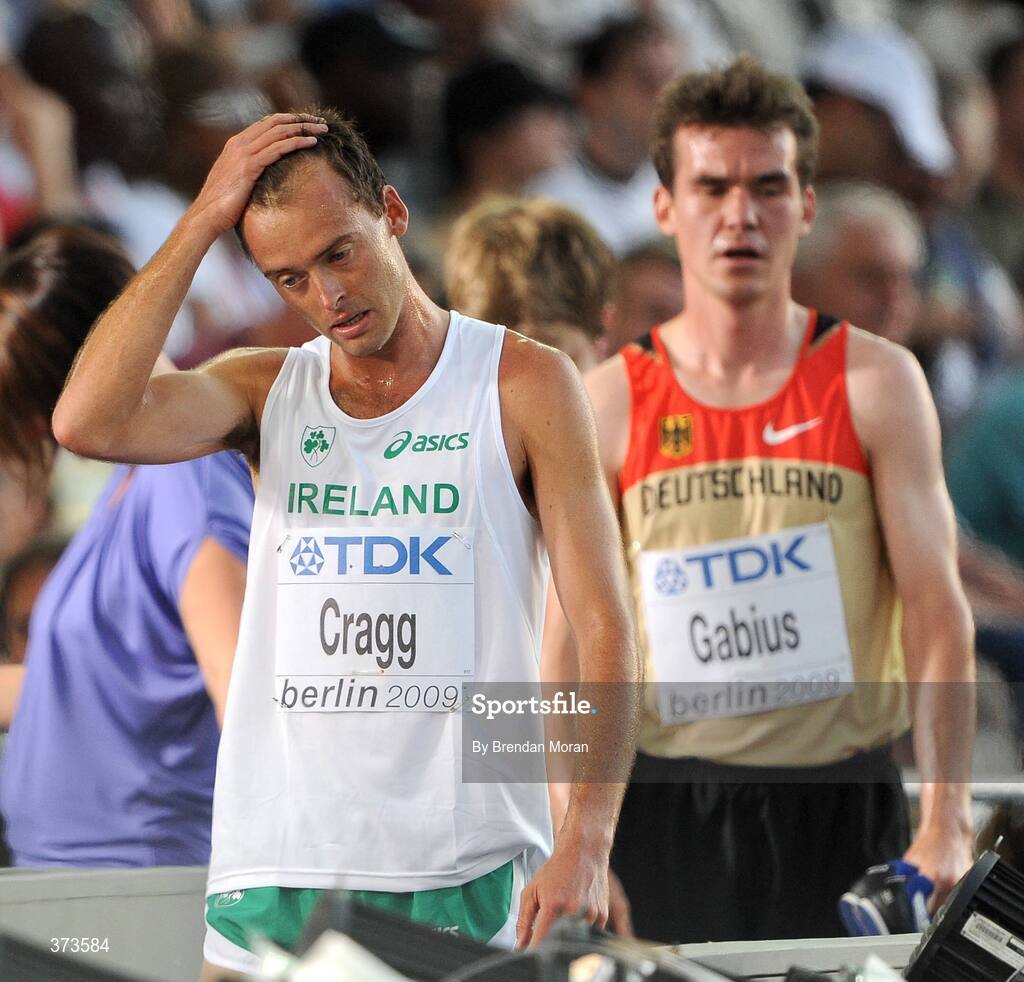 20 August 2009; Ireland's Alistair Cragg after his heat of the Men's 5000m where he finished 13th in a time of 13:46.34 and failing to qualify for the Final on Sunday. 12th IAAF World Championships in Athletics, Olympic Stadium, Berlin, Germany. Picture credit: Brendan Moran / SPORTSFILE