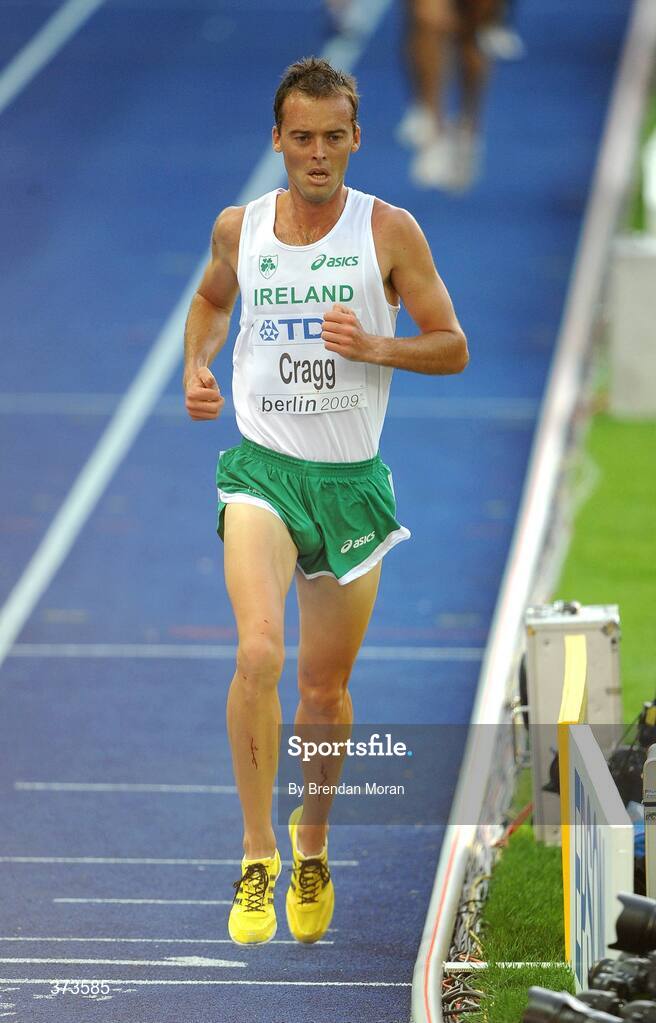 20 August 2009; Ireland's Alistair Cragg in action during his heat of the Men's 5000m where he finished 13th in a time of 13:46.34 and failing to qualify for the Final on Sunday. 12th IAAF World Championships in Athletics, Olympic Stadium, Berlin, Germany. Picture credit: Brendan Moran / SPORTSFILE