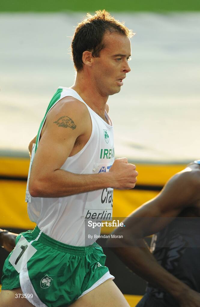 20 August 2009; Ireland's Alistair Cragg in action during his heat of the Men's 5000m where he finished 13th in a time of 13:46.34 and failing to qualify for the Final on Sunday. 12th IAAF World Championships in Athletics, Olympic Stadium, Berlin, Germany. Picture credit: Brendan Moran / SPORTSFILE