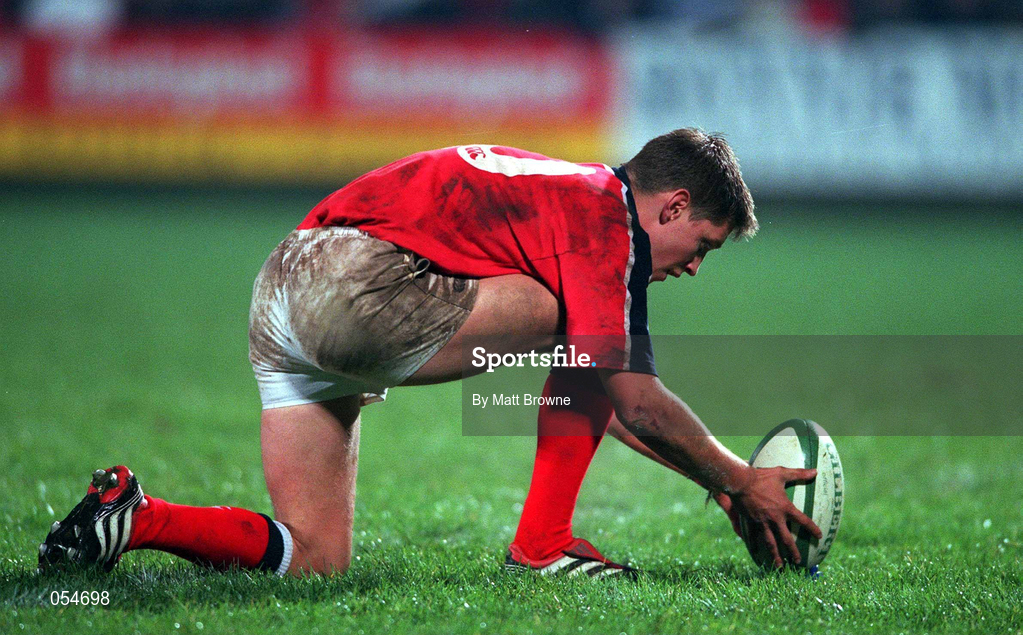 5 January 2001; Ronan O'Gara of Munster during the interprovincial friendly match between Munster and Leinster at Musgrave Park in Cork. Photo by Brendan Moran/Sportsfile