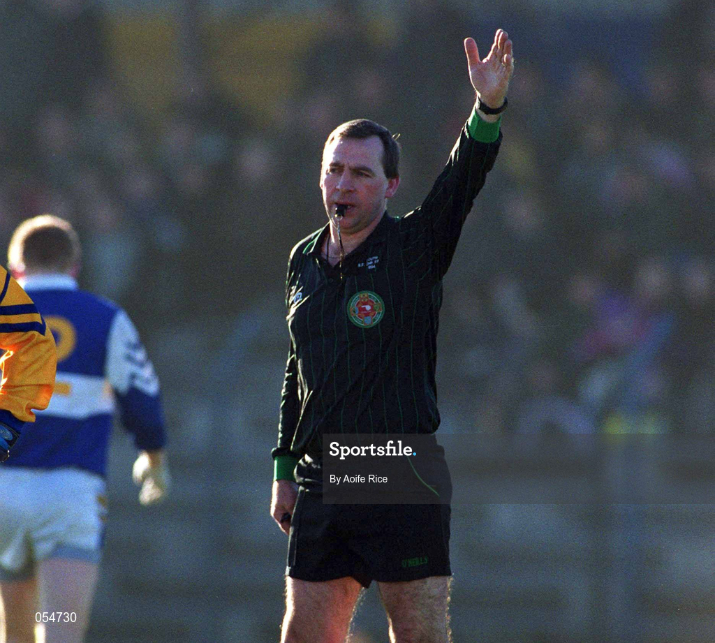 14 January 2001; Referee Kevin Levins during the O'Byrne Cup First Round match between Longford and Laois at Pearse Park in Longford. Photo by Aoife Rice/Sportsfile
