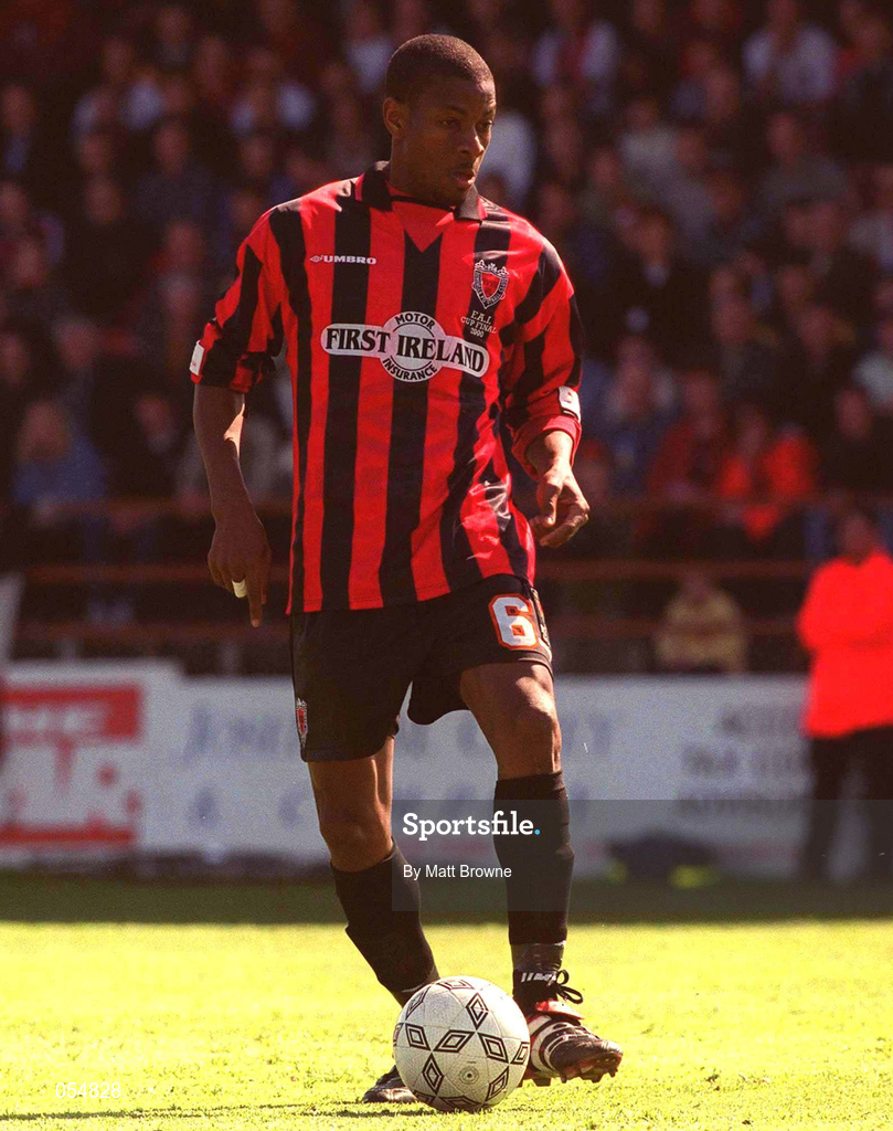 30 April 2000; Avery John of Bohemians during the FAI Cup Final match between Shelbourne and Bohemians at Tolka Park in Dublin. Photo by Matt Browne/Sportsfile