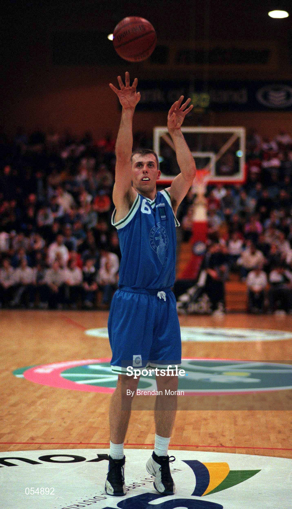 29 January 2000; Dean Kavanagh of Waterford Crystal during the Senior Men's Sprite Cup Semi-Final match between St Vincent's and Waterford Crystal at the National Basketball Arena in Tallaght, Dublin. Photo by Brendan Moran/Sportsfile