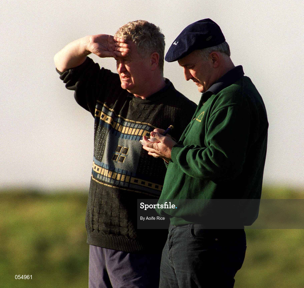 21 January 2001; Dublin manager Kevin Fennelly, right, and Dave Billings during the Walsh Cup Semi-Final match between Wexford and Dublin at Ferns in Wexford. Photo by Aoife Rice/Sportsfile