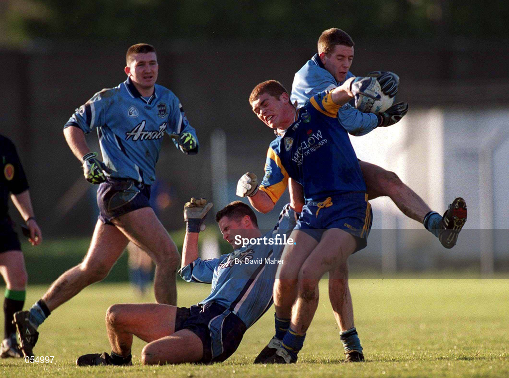 21 January 2001; Kenneth Darcy of Dublin in action against David Dillon of Wicklow during the O'Byrne Cup Quarter-Final match between Wicklow and Dublin at the County Grounds in Aughrim, Wicklow. Photo by David Maher/Sportsfile