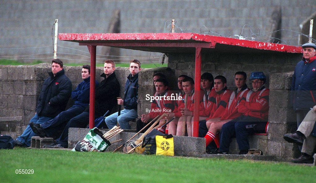 30 January 2000; Louth substitutes in the dug out during the Kehoe Cup Quarter-Final match between Meath and Louth at Pairc Naomh Brid in Dundalk, Louth. Photo by Aoife Rice/Sportsfile