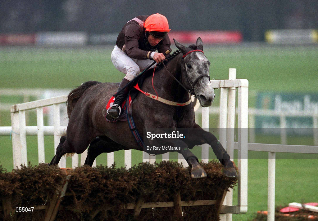 21 January 2001;  Big and Bold, with Conor O'Dwyer up, during the Waterford Crystal Novice Hurdle at Leopardstown Racecourse in Dublin. Photo by Ray McManus/Sportsfile