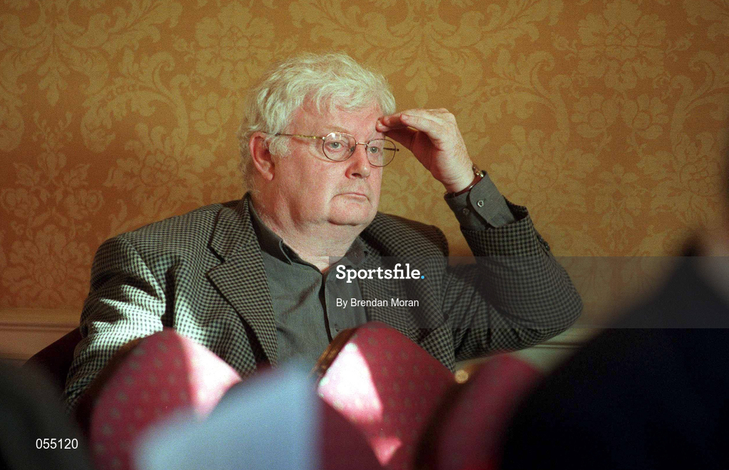 24 January 2001; Executive member of the OCI of Dermot Henihan speaking at a press conference in the Shelbourne Hotel in Dublin, on the vision for the Olympic Movement in Ireland for the next 4 years up to and including the Athens Olympics. Photo by Brendan Moran/Sportsfile