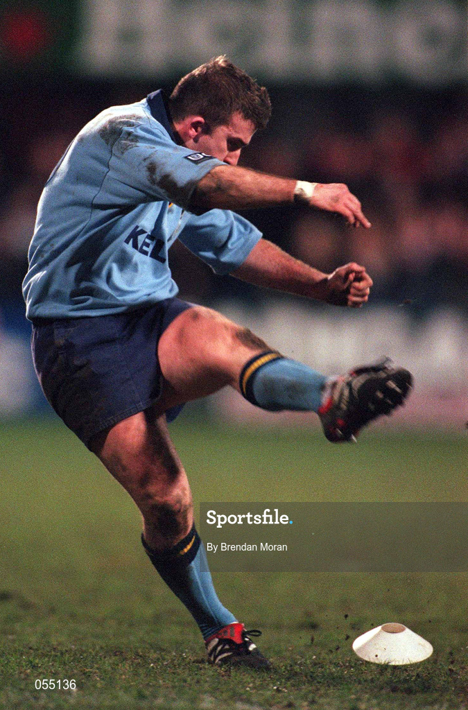 24 January 2001; Shane Moore of UCD during the Annual Rugby Colours Match between UCD and Trinity at Donnybrook Stadium in Dublin. Photo by Brendan Moran/Sportsfile