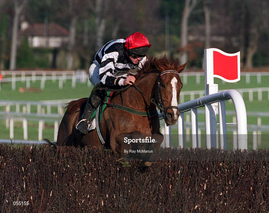 21 January 2001; Balla Sola, with Ruby Walsh up, jumps the last during The Bailey's Arkle Perpetual Challenge Cup Novice Steeplechase at Leopardstown Racecourse in Dublin. Photo by Ray McManus/Sportsfile