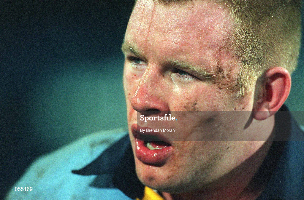 24 January 2001; Des Dillon of UCD during the Annual Rugby Colours Match between UCD and Trinity at Donnybrook Stadium in Dublin. Photo by Brendan Moran/Sportsfile