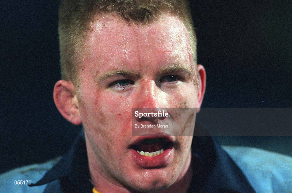 24 January 2001; Des Dillon of UCD during the Annual Rugby Colours Match between UCD and Trinity at Donnybrook Stadium in Dublin. Photo by Brendan Moran/Sportsfile