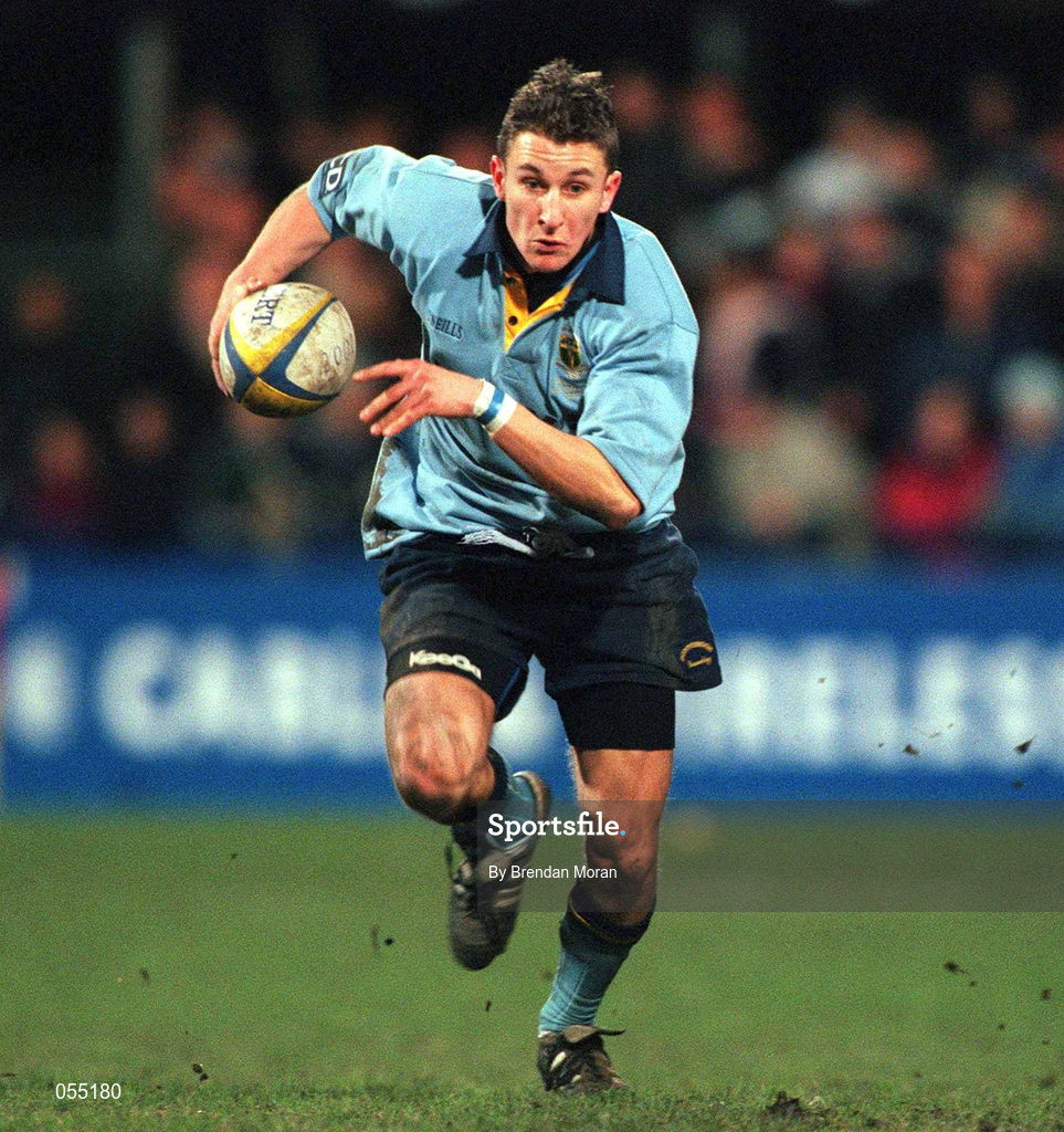 24 January 2001; Brian O'Riordan of UCD during the Annual Rugby Colours Match between UCD and Trinity at Donnybrook Stadium in Dublin. Photo by Brendan Moran/Sportsfile
