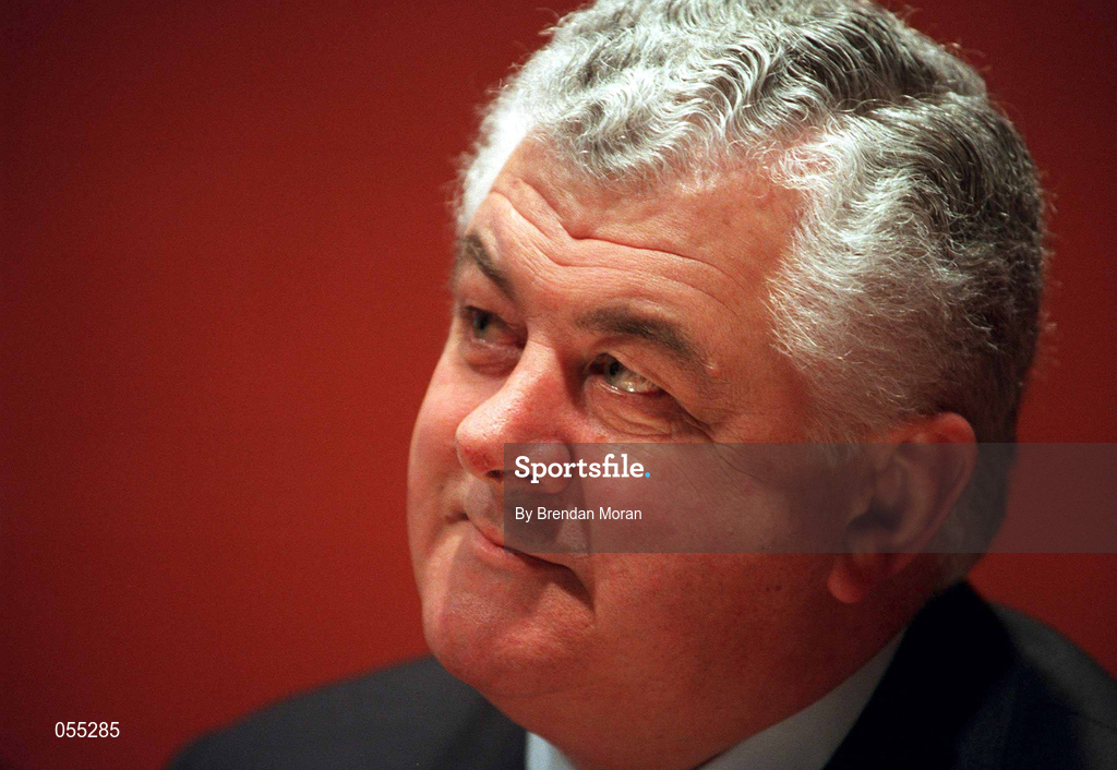 27 January 2001; Candidate for the Presidency of the Olympic Council of Ireland, Mr. Richard Burrows, during a press briefing in the Hilton Hotel after a meeting with representatives of the NOC Affiliated National Federations in the National Stadium in Dublin. Photo by Brendan Moran/Sportsfile