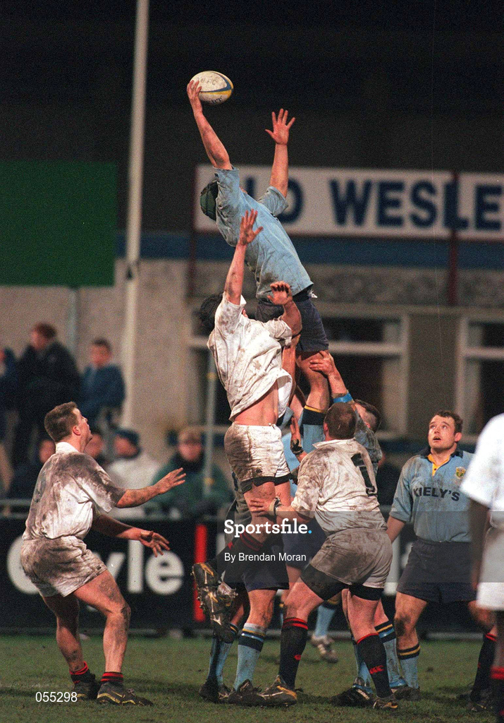 24 January 2001; Peter Callanan of UCD during the Annual Rugby Colours Match between UCD and Trinity at Donnybrook Stadium in Dublin. Photo by Brendan Moran/Sportsfile
