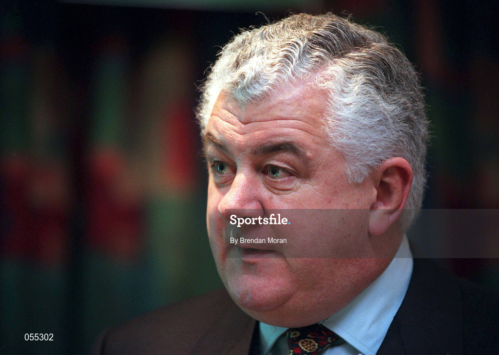 27 January 2001; Candidate for the Presidency of the Olympic Council of Ireland, Mr. Richard Burrows, during a press briefing in the Hilton Hotel after a meeting with representatives of the NOC Affiliated National Federations in the National Stadium in Dublin. Photo by Brendan Moran/Sportsfile