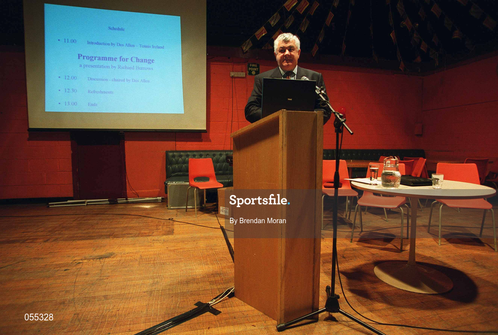 27 January 2001; Candidate for the Presidency of the Olympic Council of Ireland, Mr. Richard Burrows, during a press briefing in the Hilton Hotel after a meeting with representatives of the NOC Affiliated National Federations in the National Stadium in Dublin. Photo by Brendan Moran/Sportsfile
