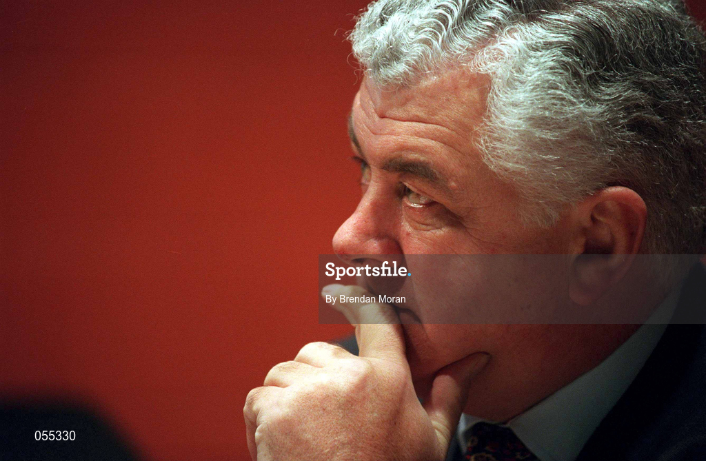 27 January 2001; Candidate for the Presidency of the Olympic Council of Ireland, Mr. Richard Burrows, during a press briefing in the Hilton Hotel after a meeting with representatives of the NOC Affiliated National Federations in the National Stadium in Dublin. Photo by Brendan Moran/Sportsfile