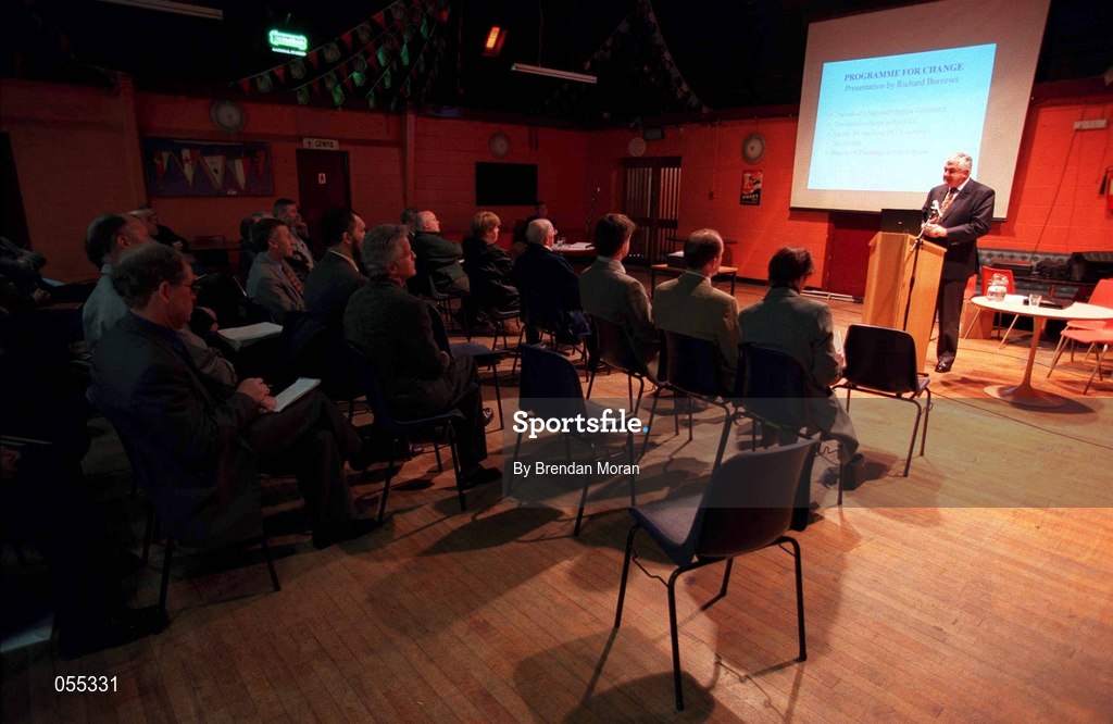27 January 2001; Candidate for the Presidency of the Olympic Council of Ireland, Mr. Richard Burrows, during a press briefing in the Hilton Hotel after a meeting with representatives of the NOC Affiliated National Federations in the National Stadium in Dublin. Photo by Brendan Moran/Sportsfile
