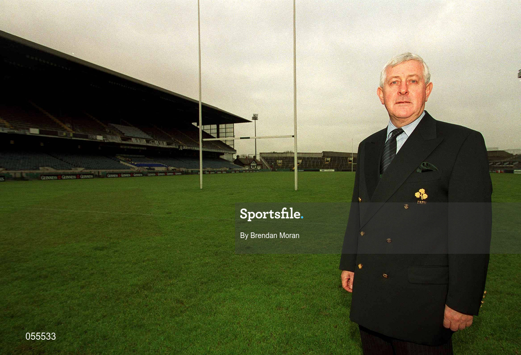31 January 2001; John Hussey, IRFU, poses for a portrait at Lansdowne Road in Dublin. Photo by Brendan Moran/Sportsfile