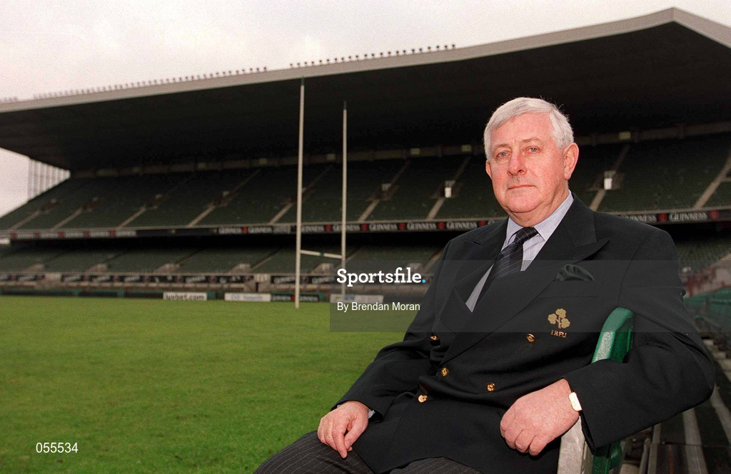 31 January 2001; John Hussey, IRFU, poses for a portrait at Lansdowne Road in Dublin. Photo by Brendan Moran/Sportsfile