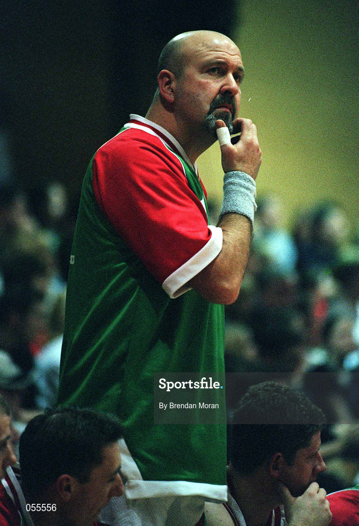28 January 2001; Anthony McHale of Longnecks Ballina during the ESB Men's Cup Final match between Killester and Longnecks Ballina at the National Basketball Arena in Tallaght, Dublin. Photo by Brendan Moran/Sportsfile