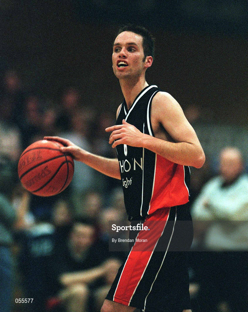 27 January 2001; Adrian Fulton of Killester during the ESB Men's Cup Semi-Final match between Killester and Big Al's Notre Dame at the National Basketball Arena in Tallaght, Dublin. Photo by Brendan Moran/Sportsfile