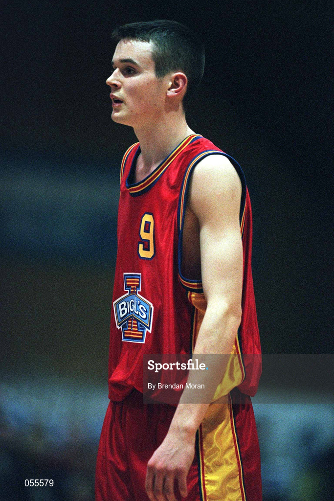 27 January 2001; Paul Cummins of Big Al's Notre Dame during the ESB Men's Cup Semi-Final match between Killester and Big Al's Notre Dame at the National Basketball Arena in Tallaght, Dublin. Photo by Brendan Moran/Sportsfile