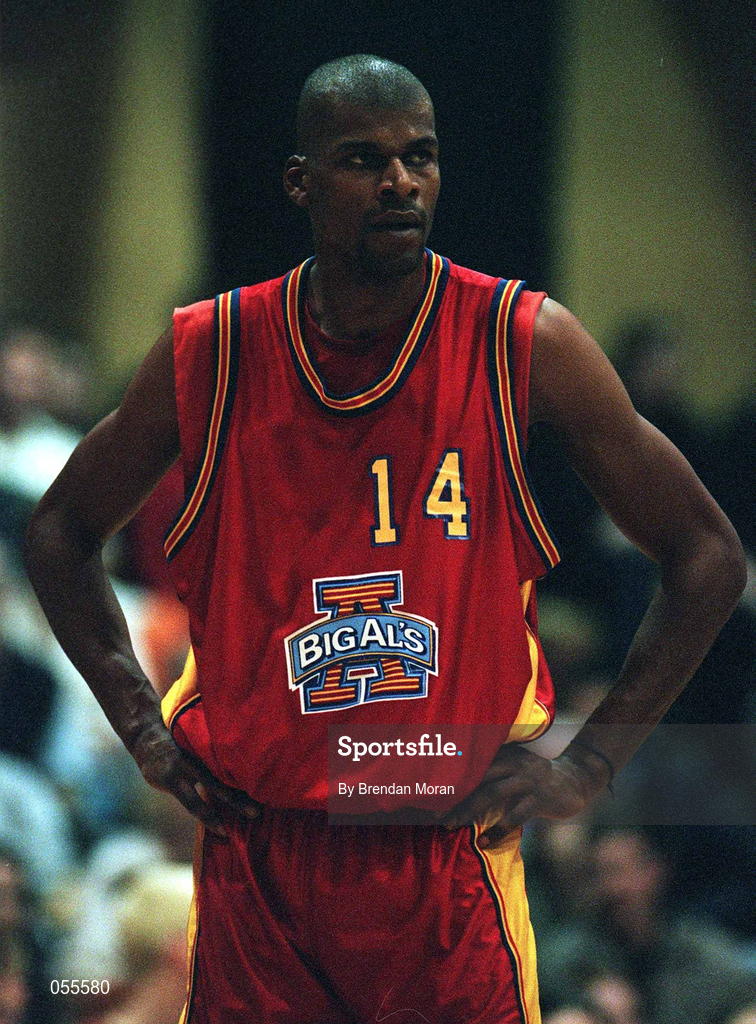 27 January 2001; Nuno Silveira of Big Al's Notre Dame during the ESB Men's Cup Semi-Final match between Killester and Big Al's Notre Dame at the National Basketball Arena in Tallaght, Dublin. Photo by Brendan Moran/Sportsfile