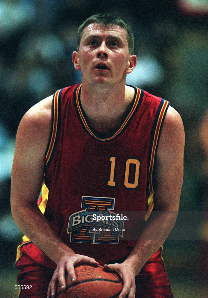 27 January 2001; Tony McDonagh of Big Al's Notre Dame during the ESB Men's Cup Semi-Final match between Killester and Big Al's Notre Dame at the National Basketball Arena in Tallaght, Dublin. Photo by Brendan Moran/Sportsfile
