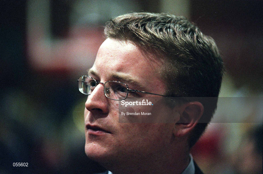 28 January 2001; Darragh Moloney of RTÉ during the ESB Men's Cup Final match between Killester and Longnecks Ballina at the National Basketball Arena in Tallaght, Dublin. Photo by Brendan Moran/Sportsfile