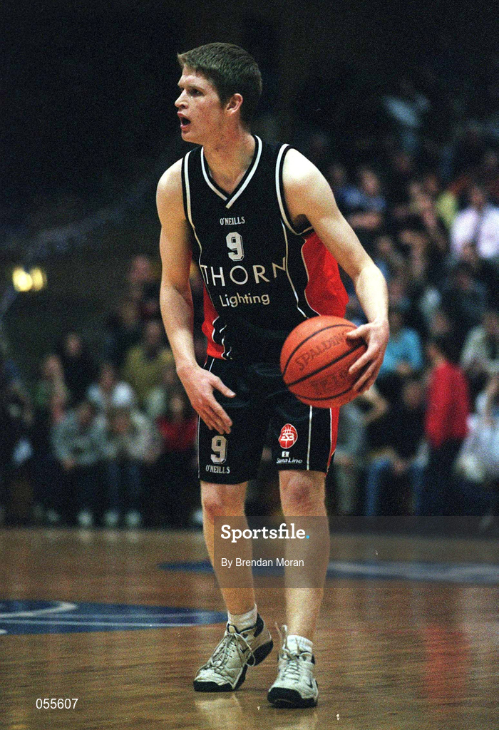 27 January 2001; Jonathan Grennell of Killester during the ESB Men's Cup Semi-Final match between Killester and Big Al's Notre Dame at the National Basketball Arena in Tallaght, Dublin. Photo by Brendan Moran/Sportsfile