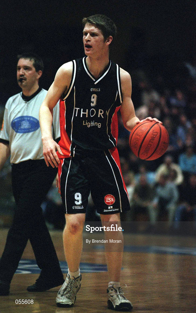 27 January 2001; Jonathan Grennell of Killester during the ESB Men's Cup Semi-Final match between Killester and Big Al's Notre Dame at the National Basketball Arena in Tallaght, Dublin. Photo by Brendan Moran/Sportsfile