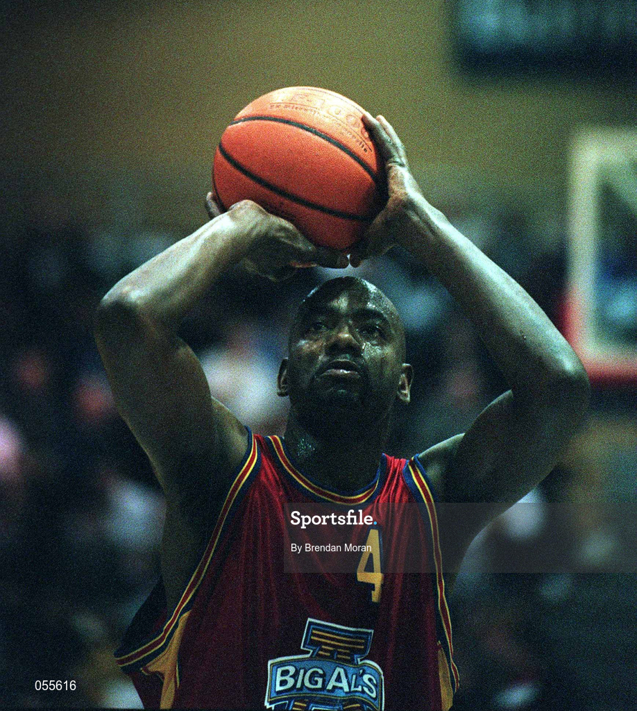 27 January 2001; Lennie McMillan of Big Al's Notre Dame during the ESB Men's Cup Semi-Final match between Killester and Big Al's Notre Dame at the National Basketball Arena in Tallaght, Dublin. Photo by Brendan Moran/Sportsfile