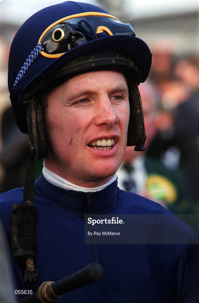21 January 2001; Jockey Charlie Swan at Leopardstown Racecourse in Dublin. Photo by Ray McManus/Sportsfile