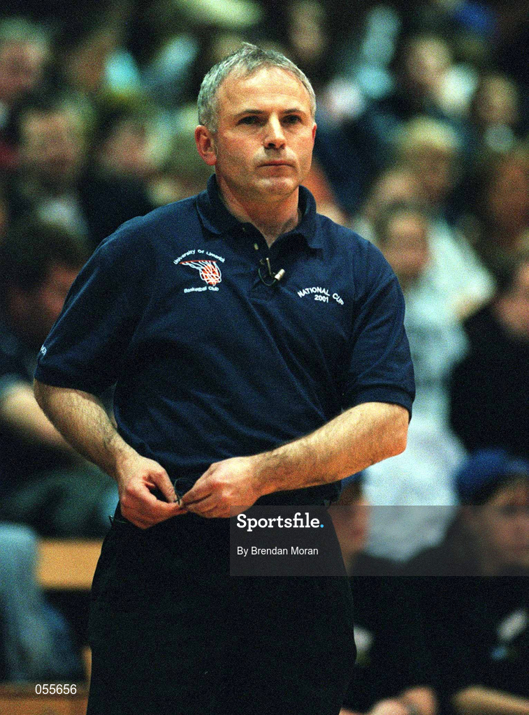 26 January 2001; UL Limerick coach Ger Tarrant during the ESB Women's Cup Semi-Final match between Wildcats and UL Limerick at the National Basketball Arena in Tallaght, Dublin. Photo by Brendan Moran/Sportsfile