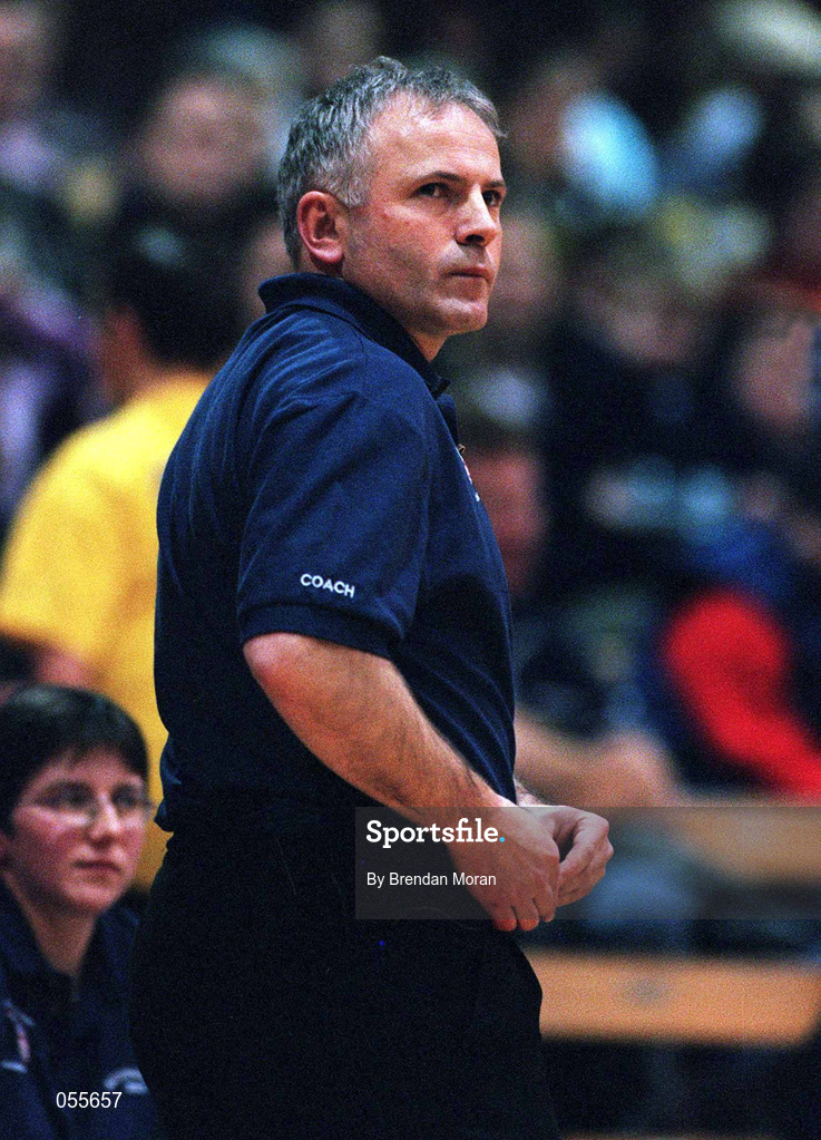 26 January 2001; UL Limerick coach Ger Tarrant during the ESB Women's Cup Semi-Final match between Wildcats and UL Limerick at the National Basketball Arena in Tallaght, Dublin. Photo by Brendan Moran/Sportsfile